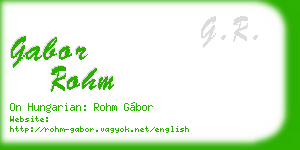 gabor rohm business card